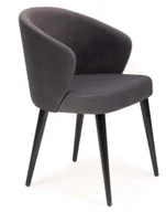 Krzesła - Czarne welurowe krzesło kubełkowe - Gifix 3X - miniaturka - grafika 1