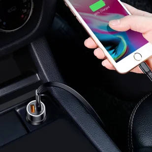 Baseus Small Screw inteligentna ładowarka samochodowa z portami USB Quick Charge 3.0 QC 3.0 i USB-C PD 36W czarny (CAXLD-A01) - Ładowarki samochodowe - miniaturka - grafika 6