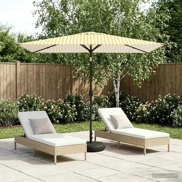 vidaXL Parasol ogrodowy z oświetleniem LED i podstawą 200 x 300 cm