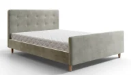 Łóżka - Jasnoszare łóżko tapicerowane z pojemnikiem - Montivio - miniaturka - grafika 1