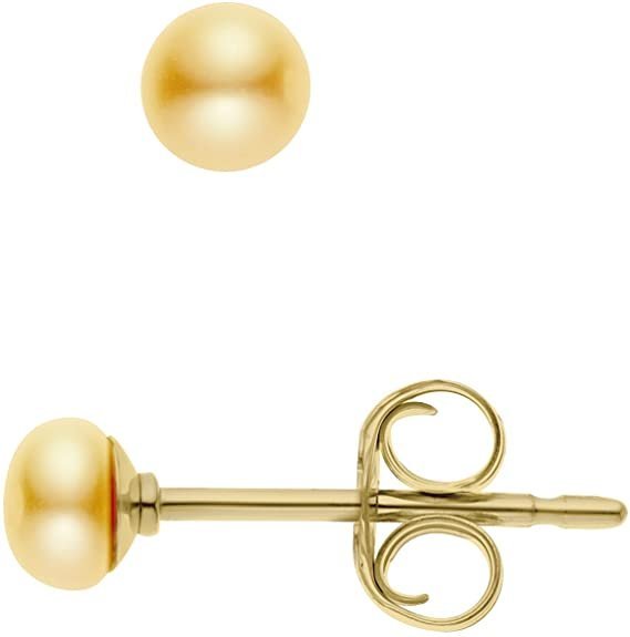 Pearls & Colors Earrings Stud Style Yellow Gold 9 Carats Soft water pearl