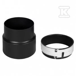 Zestaw do komina ceramicznego czarny przyłącze paliwa stałe DN 200/160 - Kominy i akcesoria - miniaturka - grafika 1