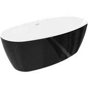 Wanny - Mexen Lira wanna wolnostojąca wzór 170 x 80 cm, biała/czarna, przelew biały- 52831708075-20 - miniaturka - grafika 1