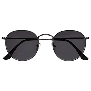 Okulary przeciwsłoneczne - OPULIZE Opulize Sol Classic lata 60-te okrągłe matowe czarne końcówki męskie damskie okulary do czytania UV 400 S94-7 + 2,50 - grafika 1