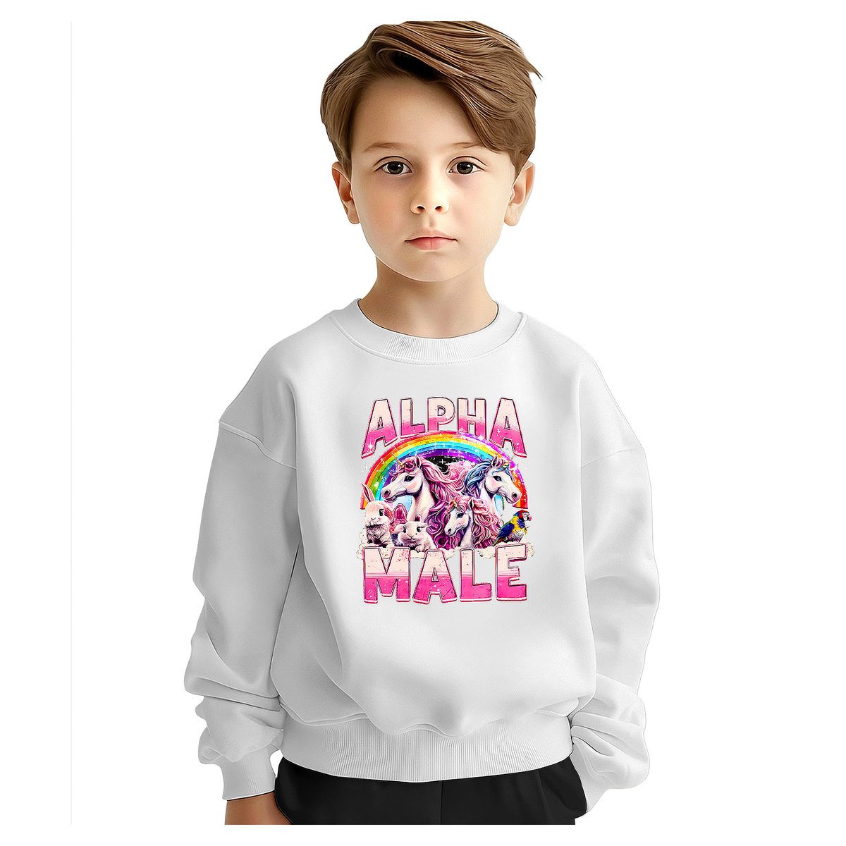 BLUZA DZIECIĘCA SAMIEC ALFA JEDNOROŻEC 134-140 DLA CHŁOPCA DZIEWCZYNKI