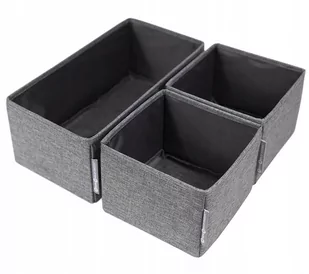 Zestaw 3 szarych organizerów Bigso Box of Sweden Drawer - Pudła i pojemniki do przechowywania - miniaturka - grafika 1