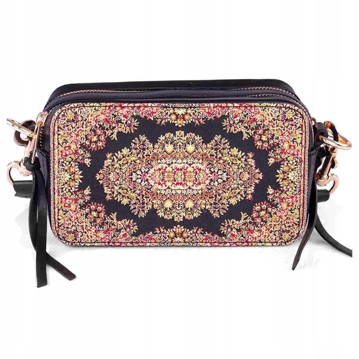 Torebka Damska Mała Na Ramię Crossbody Listonoszka Ekoskóra Orientalny Wzór
