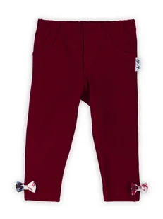 Dziewczęce legginsy z kokardką bordowe Nicol,r.104 - Legginsy - miniaturka - grafika 1