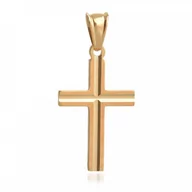 Biżuteria religijna - Murrano Srebrny Krzyżyk 925 Złocony Grawer YZ-075 - miniaturka - grafika 1