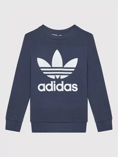 Bluzy dla chłopców - Adidas Bluza Treofil Crew HD2017 Granatowy Regular Fit - grafika 1