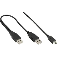 Patchcordy - InLine Mini USB 2.0 Rozgałęźnik 2x USB Typ A męski Mini USB 5 Pin męski 1.5m 33107Y - miniaturka - grafika 1