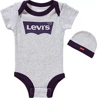 Botki damskie - Levi's Kids Lhn Batwing jednonesie kapelusz botki Dungrees, szary wrzos, 6-12 miesięcy - miniaturka - grafika 1