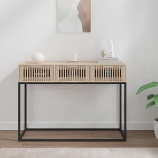 vidaXL Stolik konsolowy, 105x30x75cm, materiał drewnopochodny i żelazo - Konsole i sekretarzyki - miniaturka - grafika 1