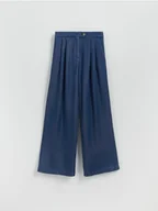 Spodnie damskie - Reserved - Jeansy wide leg z lyocellu - granatowy - miniaturka - grafika 1