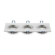 Oprawy, klosze i abażury - v-tac Oprawa Oczko V-TAC Aluminiowa Odlew 3xGU10 Kwadrat Biały VT-784 - miniaturka - grafika 1