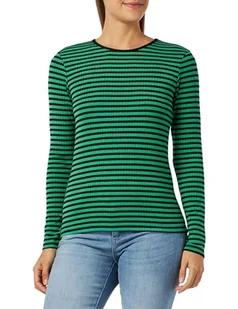 Vila VIASPEN L/S TOP, Czarne/paski: jasnozielony, XL - Koszulki i topy damskie - miniaturka - grafika 1