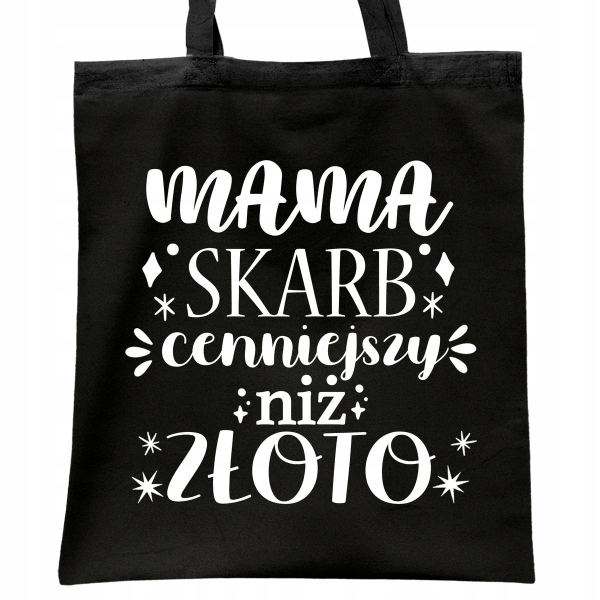 Torba bawełniana czarna na zakupy Dzień Matki Dla Mamy Prezent
