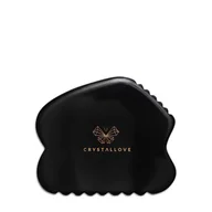 Rollery do masażu - Crystallove Obsidian CONTOUR GUA SHA – płytka do masażu twarzy gua sha z obsydianu - miniaturka - grafika 1