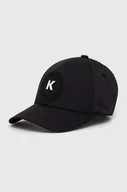 Czapki męskie - Karl Lagerfeld czapka z daszkiem kolor czarny z nadrukiem - miniaturka - grafika 1
