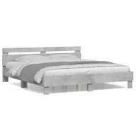 Łóżka - Rama łóżka z wezgłowiem, szarość betonu, 200x200 cm Lumarko! - miniaturka - grafika 1