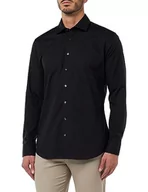 Koszule męskie - Seidensticker Męska koszula biznesowa - Extra Slim Fit - łatwa do prasowania - kołnierz Kent - długi rękaw - 100% bawełna, czarny, 36 - miniaturka - grafika 1