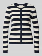 Swetry damskie - Kurtka z dzianiny z listwą guzikową - miniaturka - grafika 1