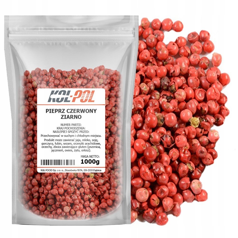 PIEPRZ CZERWONY ZIARNISTY 1kg Aromatyczny naturalny ziarno jakość Kol-Pol