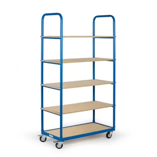 Wózek półkowy, 5 półek, 250 kg - Wózki magazynowe - miniaturka - grafika 1