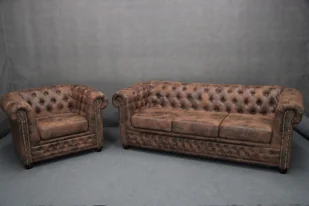 Wypoczynek Chesterfield Gobi Sofa Kanapa I Fotel B 4741 - Komplety wypoczynkowe - miniaturka - grafika 1