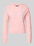 Swetry damskie - Sweter z dzianiny o kroju regular fit z dodatkiem wiskozy model ‘AMOREMIO’ - miniaturka - grafika 1