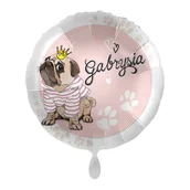 Balony i akcesoria - Balon imienny foliowy Gabrysia okrągły pakowany 43 cm - miniaturka - grafika 1