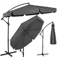 Parasole ogrodowe - Parasol tarasowy z regulacją kąta nachylenia 350 cm na wysięgniku do ogrodu, na balkon, grafitowy - miniaturka - grafika 1