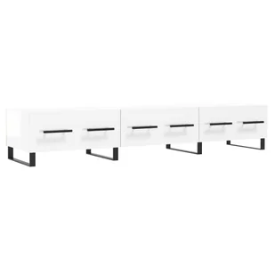 vidaXL Szafka pod TV biały wysoki połysk 150x36x30 cm materiał drewnopochodny - Szafki RTV - miniaturka - grafika 1