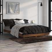 Łóżka - Rama łóżka, brązowy dąb, 120x190 cm, materiał drewnopochodny Lumarko! - miniaturka - grafika 1