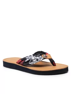 Klapki i japonki damskie - Tommy Hilfiger Japonki Flower Print Flat Beach Sandal FW0FW06422 Granatowy - grafika 1