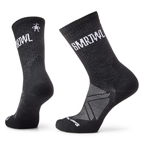 Smartwool Athletic SMRTWL Logo Crew Socks, SMRTWL Skarpety sportowe z logo, czarne,
