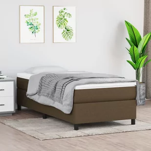Lumarko Łóżko kontynentalne, ciemnobrązowe, obite tkaniną, 90x200 cm - Łóżka - miniaturka - grafika 1