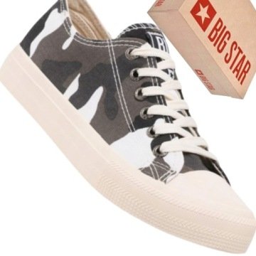 Trampki Big Star Shoes JJ274237 damskie buty moro, casualowe sznurowane