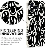 Etui i futerały do telefonów - Etui Pnakqil iPhone 17 Air, silikonowe, czarno-białe uśmiechy smiley pudełko - miniaturka - grafika 1