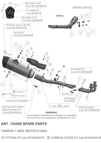 Tłumik końcowy, część zamienna, zestaw LeoVince układ wydechowy LV-12, stal nierdzewna, prawa do Yamaha T-Max 560