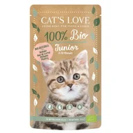 Mokra karma dla kotów - CAT'S LOVE organiczna mokra karma dla kota junior w galaretce Drób 6x100 g - miniaturka - grafika 1