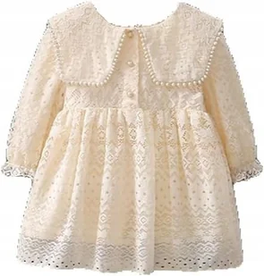 ŚLICZNA KORONKOWA SUKIENKA SUKNIA DZIECIĘCA UROCZE FALBANY DZIEWCZĘCA 86/92 - Sukienki - miniaturka - grafika 1