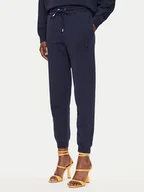 Spodnie sportowe damskie - Pinko Spodnie dresowe Felpa 100371 A21P Granatowy Regular Fit - miniaturka - grafika 1