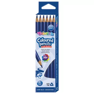 Kredki ołówkowe trójkątne granatowe 12 szt. Colorino Kids 86501PTR - Kredki, ołówki, pastele i pisaki - miniaturka - grafika 1