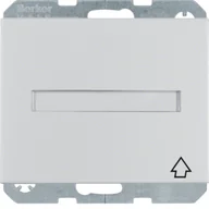 Gniazdka elektryczne - Berker Gniazdo Schuko z klapką, polem opisowym oraz przesłonami torów prądowych K.5 - aluminium - miniaturka - grafika 1