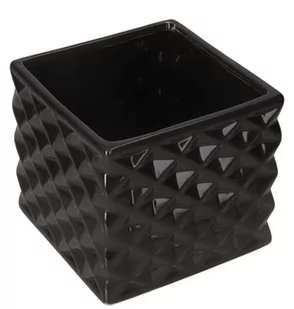 DONICZKA OSŁONKA CERAMICZNA CZARNA DONICZKI OSŁONKI - Donice - miniaturka - grafika 1