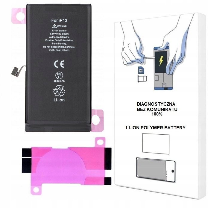 BATERIA DO iPHONE 13 3530 mAh DIAGNOSTYCZNABEZ KOMUNIKATU WIĘKSZA POJEMNOŚĆ