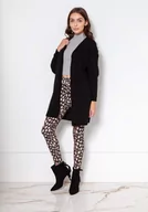 Swetry damskie - Czarny Klasyczny Dłuższy Kardigan bez Zapięcia - miniaturka - grafika 1