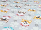 Prześcieradła dla dzieci - Prześcieradło Hevea Milusie 90x40 (Corgi szare) - miniaturka - grafika 1