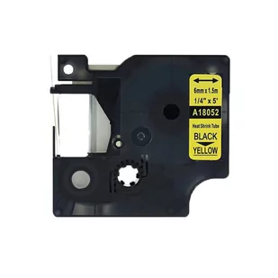 Taśma zamiennik Dymo 18052, S0718270, 6mm x 1, 5m czarny druk / żółty podkład - Papier do drukarek Taśma zamiennik Dymo 18052, S0718270, 6mm x 1, 5m czarny druk / żółty podkład - Papier do drukarek - miniaturka - grafika 1